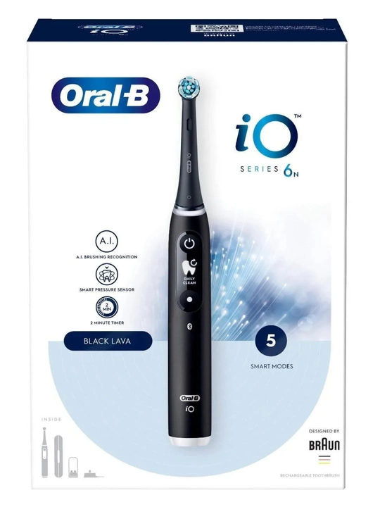 Elektr tish cho‘tkasi Oral-B iO M6.1B6.2DK, 5 rejim, bosim sensori, qora