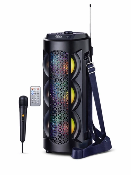 Mikrofon, RGB LED va masofadan boshqarish pulti bilan jihozlangan ZQS4303 Bluetooth karaoke karnay