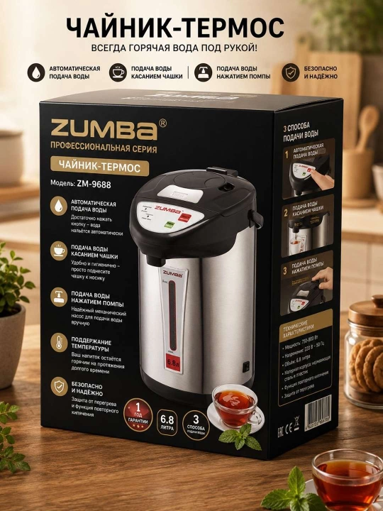 Zumba Zb-680 suv qaynatgich termopot va issiqlik saqlash 24 saot