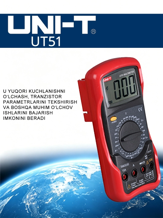 Elektriklar uchun UNI-T UT51 pretsizion konduktometri (ko‘p funksiyali) - 
