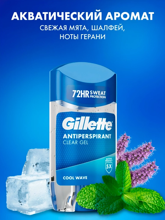 Антиперспирант гелевый Gillette Cool Wave, 70 мл