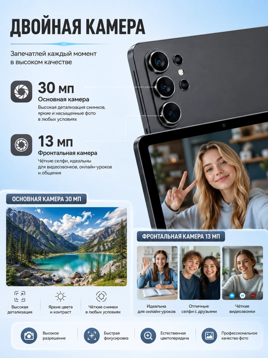 Планшет 10,1″ для работы и учёбы, 5G, 2 SIM, с клавиатурой и мышью