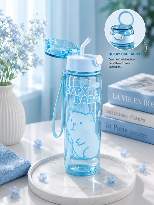 Suv uchun idish, naychali, sport, sayr, maktab uchun butilkalar, 900 ml - 