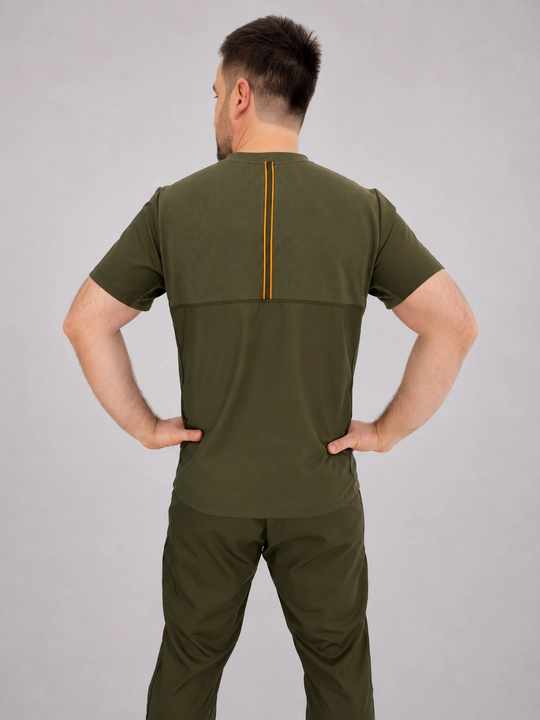 Мужской медицинский костюм "WorkMed FLEXY Men's SNAP Scrub SET in Olive"