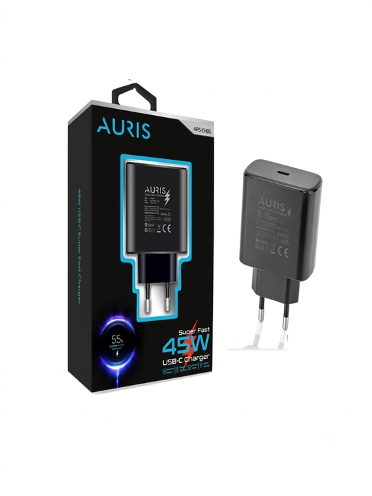 AURIS Super Fast Charger 45W tezkor quvvatlash qurilmasi, USB-C