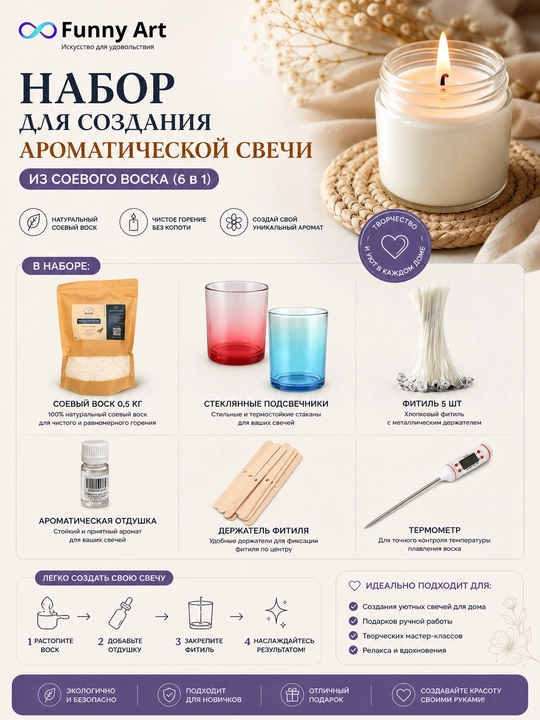Gips buyumlari va shamlar, sovunlar tayyorlash uchun ijodiy to‘plam - 