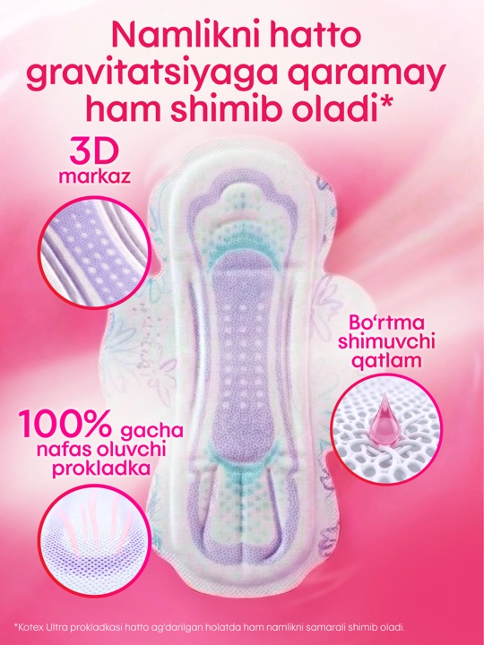 Gigiyenik prokladkalar Kotex Ultra Normal, 20 dona