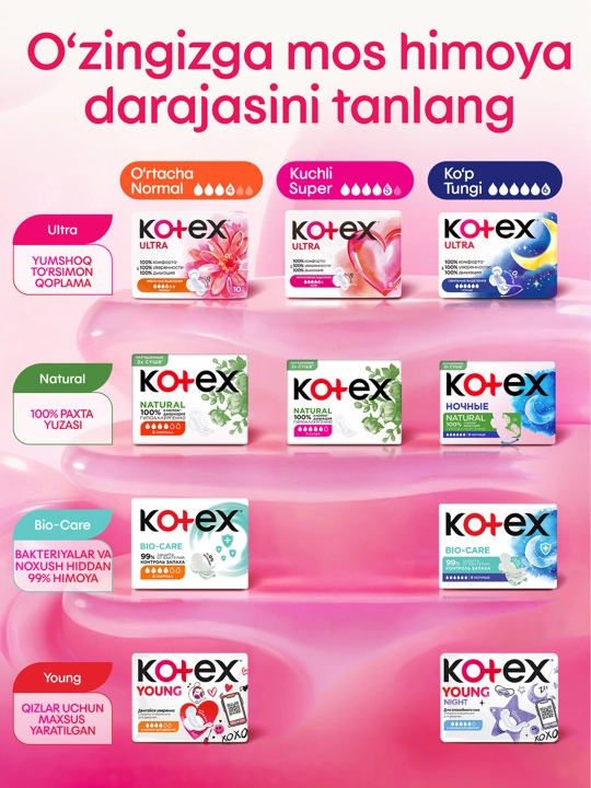 Gigiyenik prokladkalar Kotex Ultra Normal, 20 dona