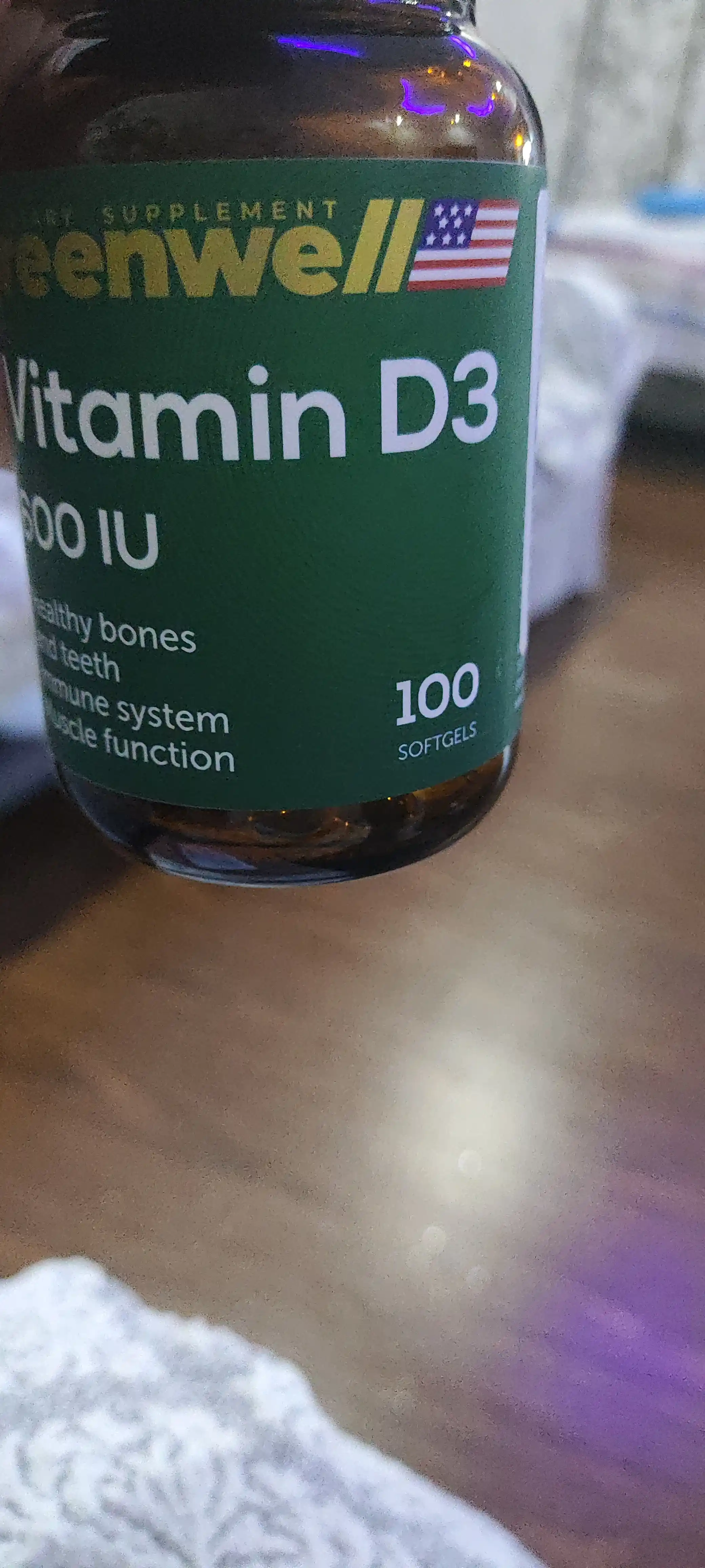 Greenwell Витамин Д3 600 ME, 100 капсул – для иммунитета и костей