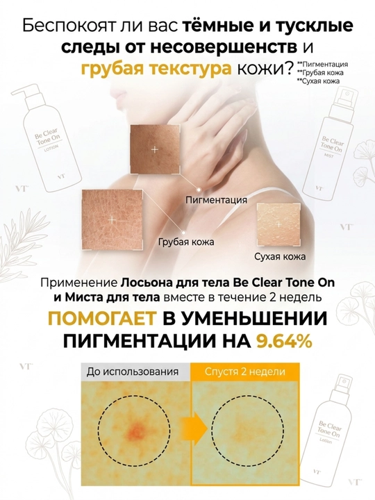 VT Reedle Shot B Clear Tone On Body Mist:отбеливание,морщины,Витамин C,мист для тела,150мл