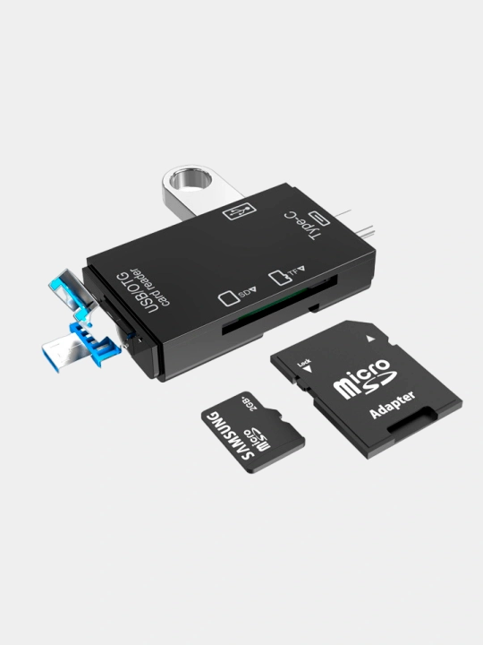 Картридер USB / Type-C / Micro USB для SD и TF карт памяти