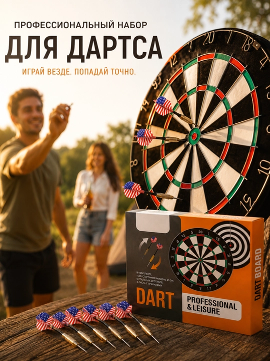 Профессиональный набор для дартса, 45 см с комплектом дротиков