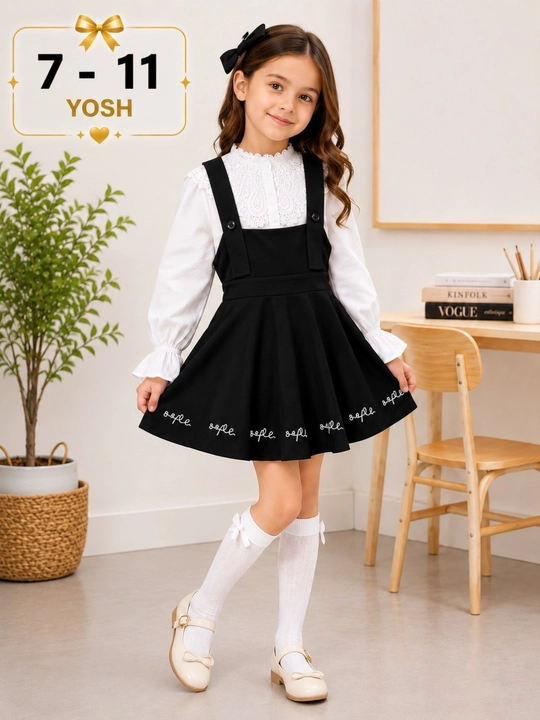 Qizlar uchun maktab formasi, oq koylak, qora yubka, 7-11 yosh, 8-12 yosh, maktab formasi