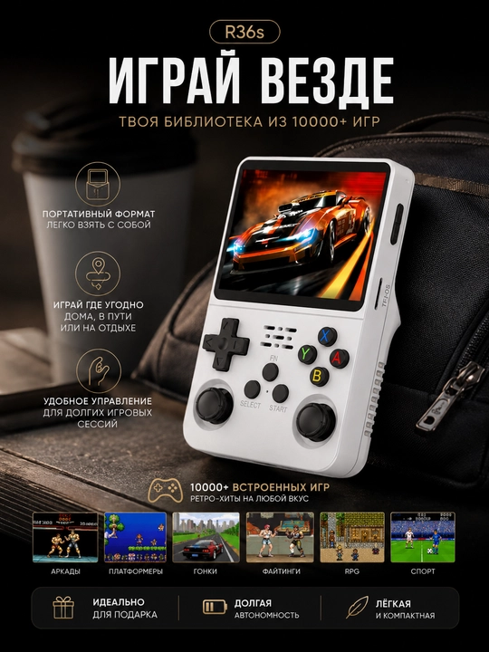 R36s ретро консоль портативная игровая приставка с 10000+ игр