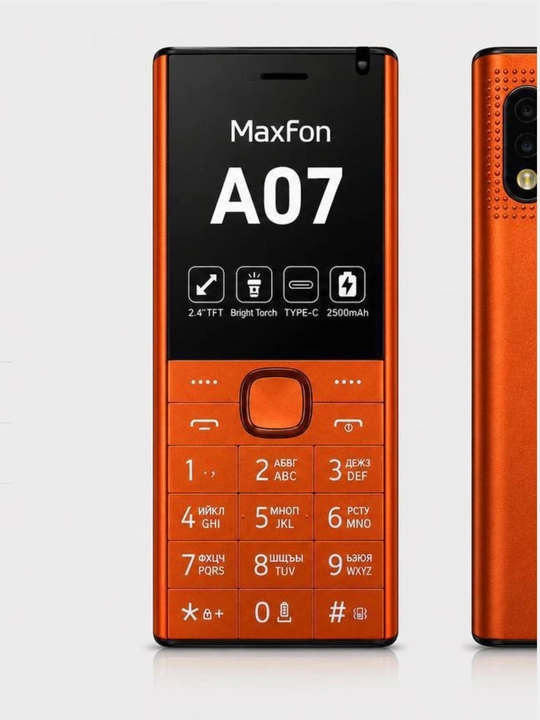 Maxfon A07, 2,4 дюйм  Дисплей, USB Type-C зарядки,Ёмкость аккумулятора: 2500 мАч, Dual SIM - 