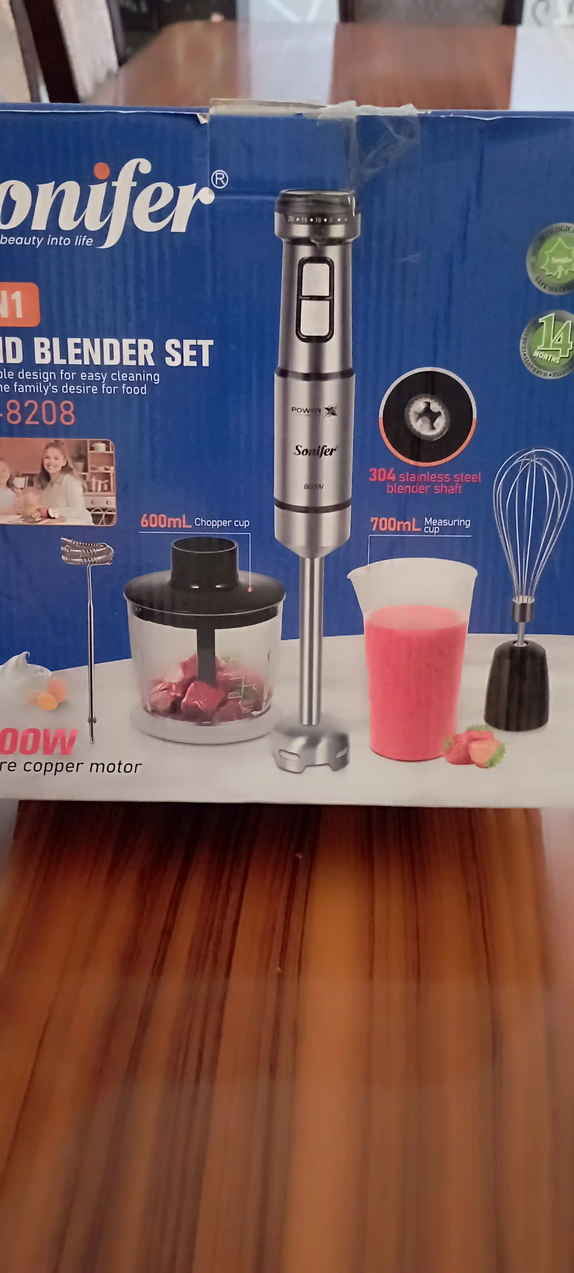 Blender qo'lda, piyola bilan, ko'p funktsiyali 5 tasi 1 da Sokany,nozullar sovg'a sifatida