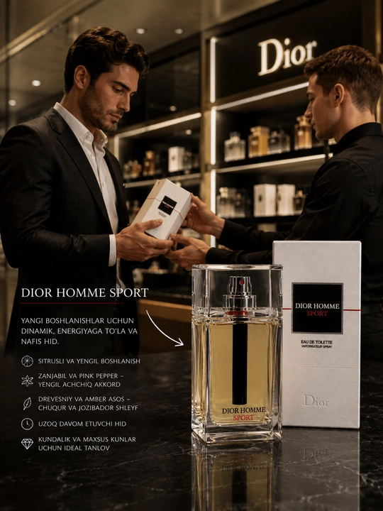 Dior brendining "Homme Sport" xushbo'ylangan atiri, 100 ml