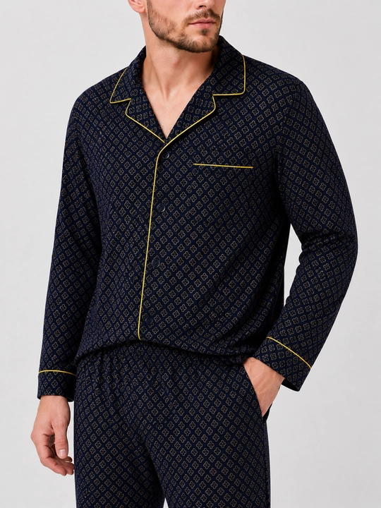 Shim va ko‘ylakli pijama, bir xil rangli, paxta
