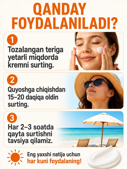 Estelin SPF 60 PA+++ Sun Cream – yuz uchun namlantiruvchi quyoshdan himoyalovchi krem, 60 g