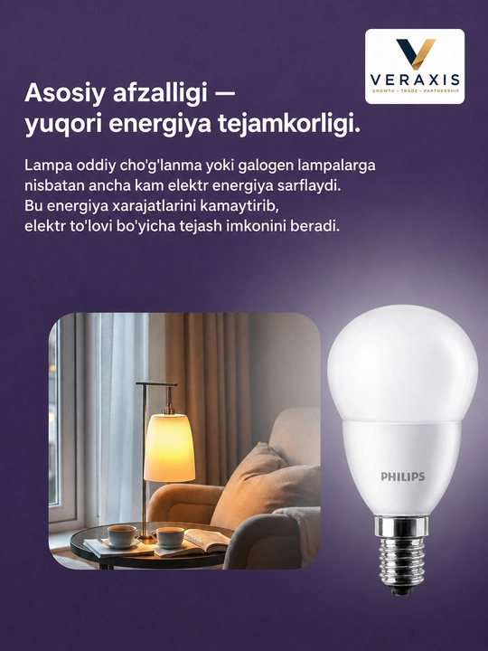 Lampa светодиодная LED E14, шар 5Вт 60Вт 4000К/6500К, лампочка А+