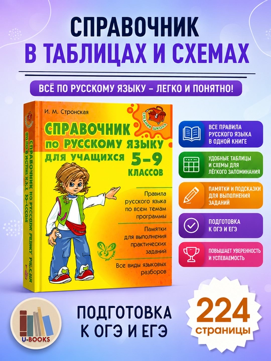 Справочник по русскому языку для учащихся 5-9 классов Автор: И.М. Стронская - 