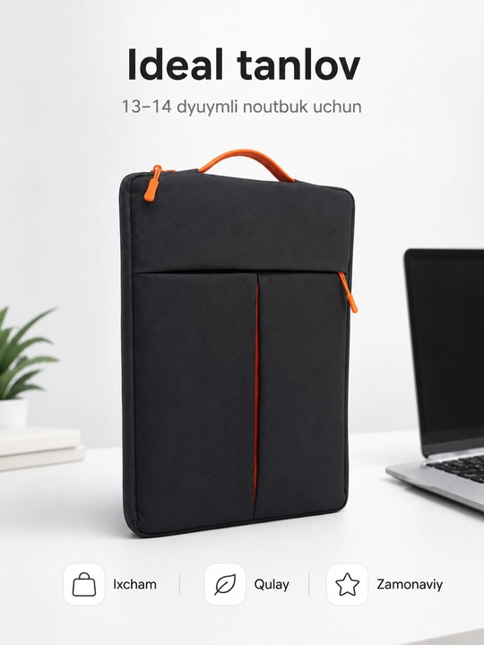 13–14 va 15.6 dyuymli noutbuk uchun sumka, 4 xil rang