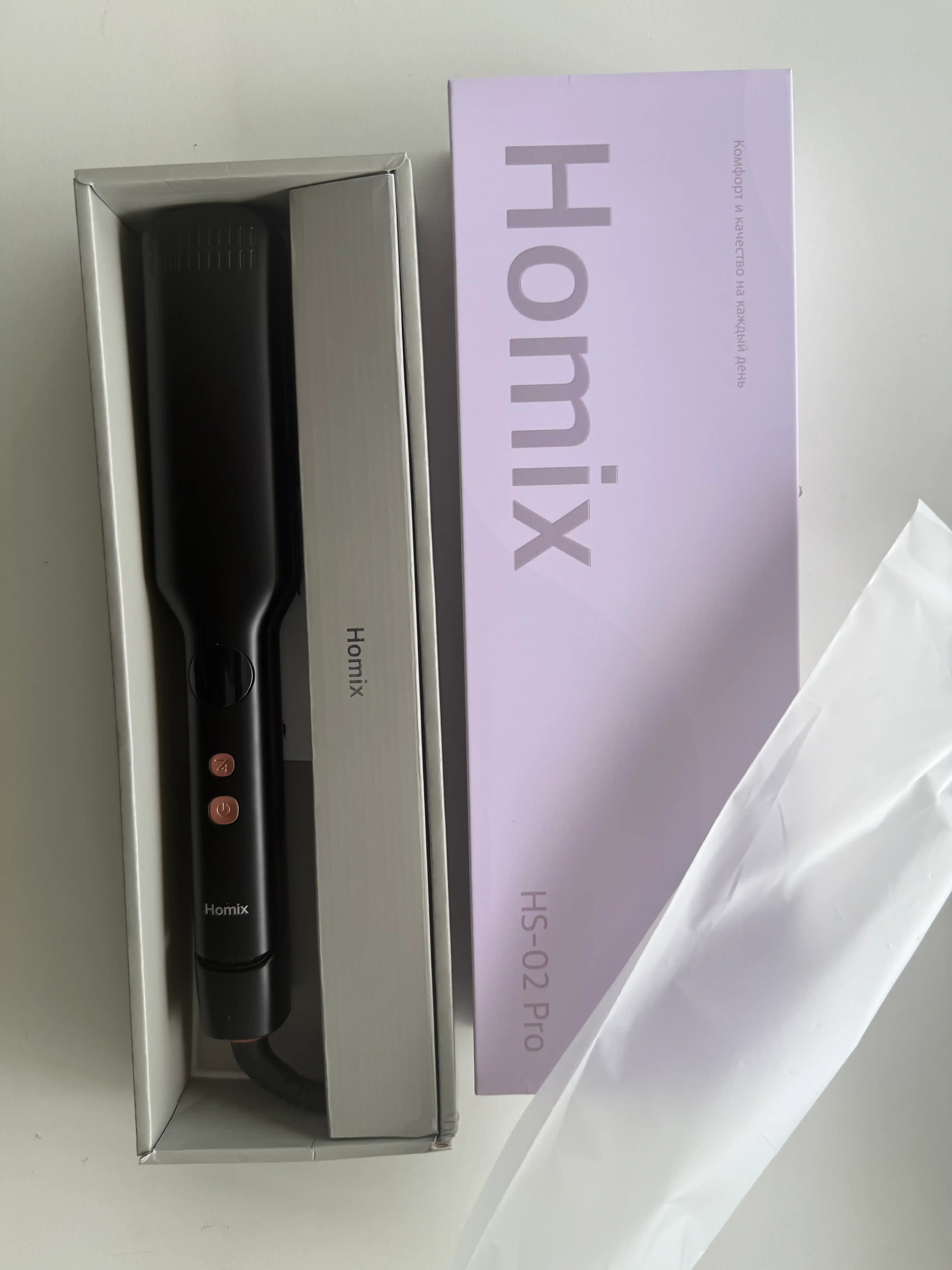 Soch dazmol Homix — soch tekislagich, keng keratin plastina, 230°C, LED, ionizatsiya