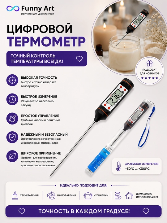 Термометр для изготовления свечей - 
