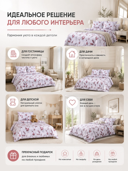 Choyshab to‘plami flora euro o`lcham 100% paxta