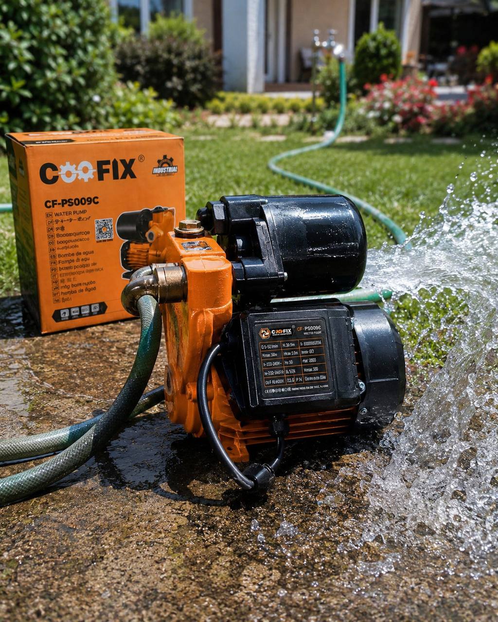 COOFIX CF-PS009C avtomatik suv nasosi (Water Pump), 550W, gidroforli, uy va hovli uchun