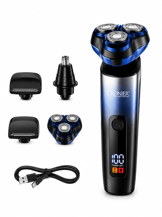 CRONIER CR-1248 3-in-1 Professional Elektr Ustara Soqol va Burun Tuklari uchun
