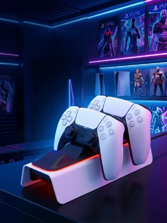 PS5 DualSense geympadlari uchun zaryadlash stansiyasi, 2 ta kontroller uchun