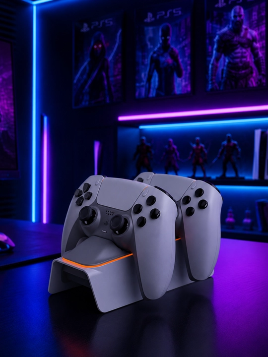 PS5 DualSense geympadlari uchun zaryadlash stansiyasi, 2 ta kontroller uchun