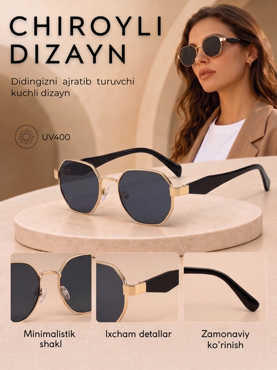 Qizlar va ayollar kuzgi ko‘zoynagi, UV400 himoyasiga ega