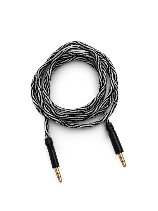 AUX audio kabel 3.5 mm, 1.2 m, matoli o'ram, stereo, telefon va avtomobil uchun