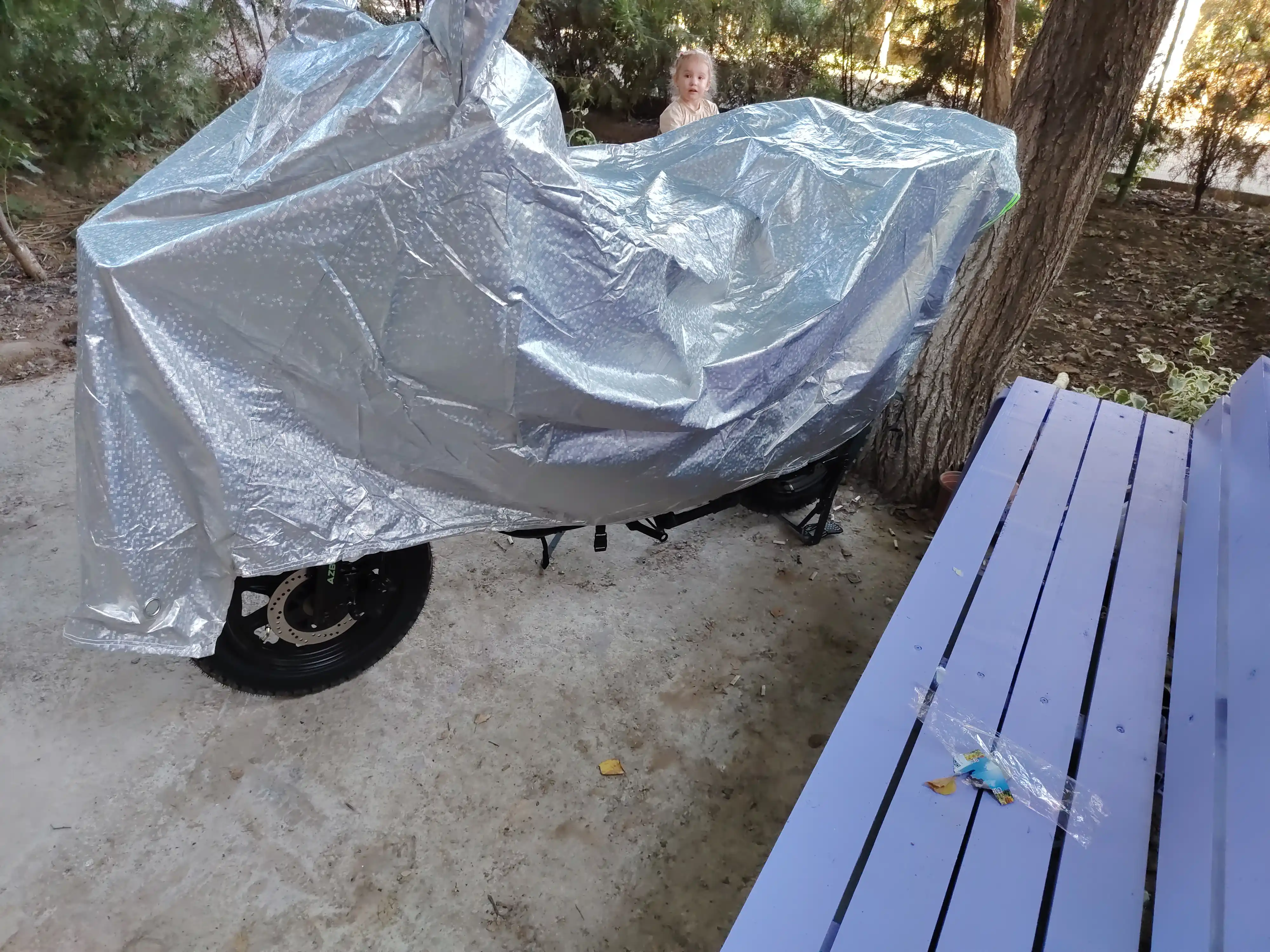 Universal tent (S–XXL) — skuter va mototsikl uchun, 1.6 m dan 2.3 m gacha uzunlikka mos