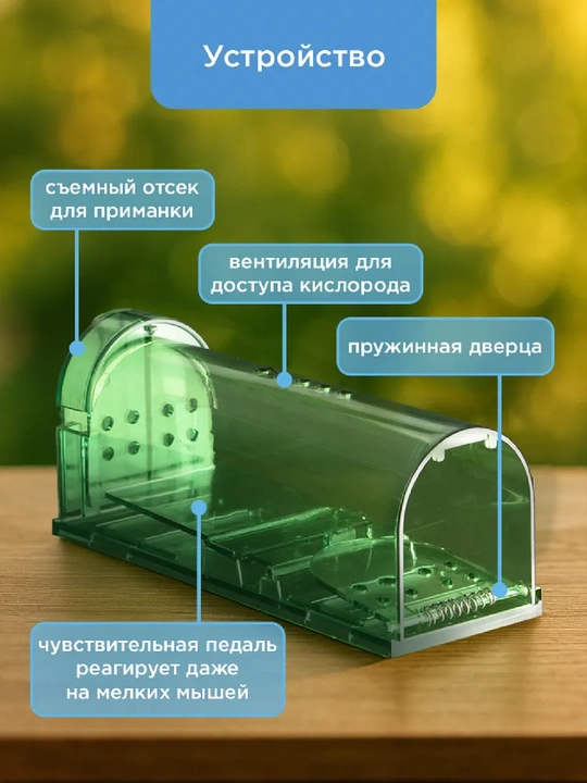 Мышеловка  для мышей, 2 шт