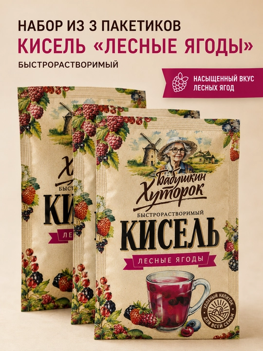 Kisel kukuni, Babushkin xutorok, o‘rmon mevasi, sashe, 30 g - 