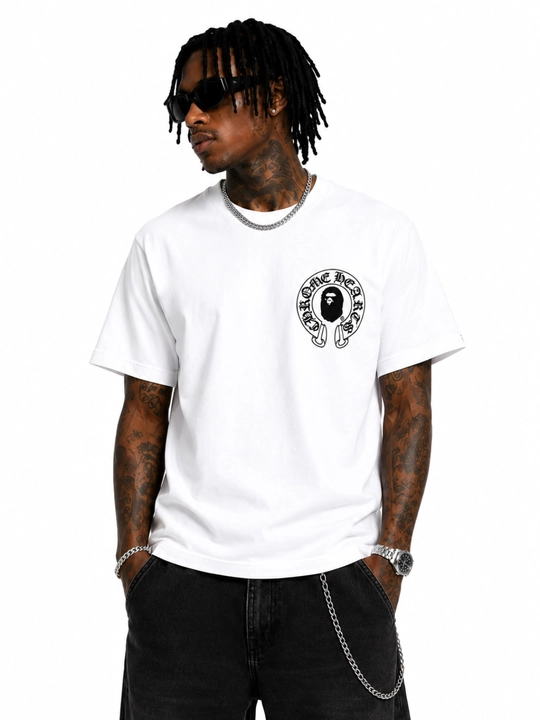 Футболка оверсайз Chrome Hearts x BAPE, унисекс, 100% хлопок
