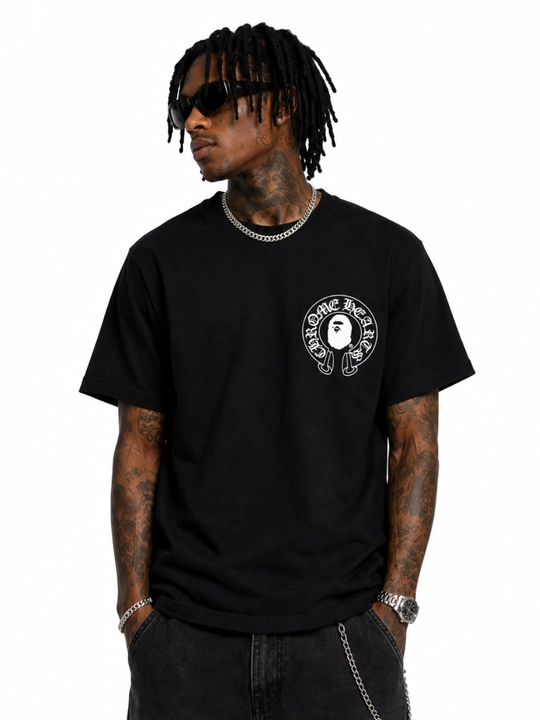 Футболка оверсайз Chrome Hearts x BAPE, унисекс, 100% хлопок