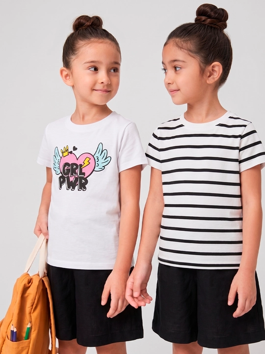Футболки для девочек, 2 шт, 7-13 лет