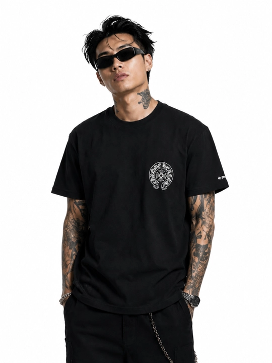 Футболка оверсайз в стиле Chrome Hearts, унисекс, 100% хлопок