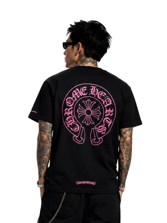 Футболка оверсайз в стиле Chrome Hearts, унисекс, 100% хлопок
