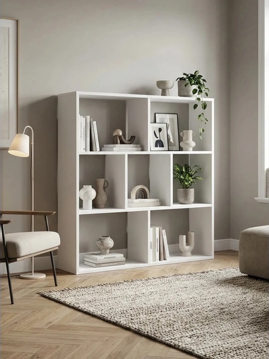 Deren 9 katli oq tokcha, 105,4 x 25 x 105,4 sm