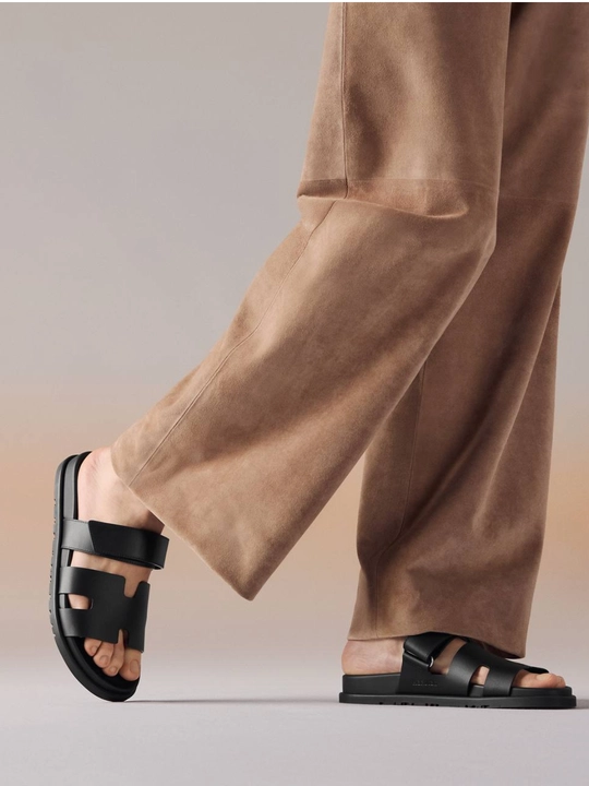 Hermès Chypre uniseks tapochkalari, erkaklar va ayollar, qora va kok , 36–45 o'lchamlar - 