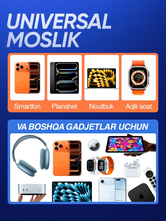 KLGO tez quvvatlash moslamasi Zaryadchik [USB / Type-C], kabel bilan