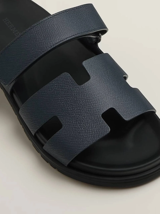 Hermès Chypre uniseks tapochkalari, erkaklar va ayollar, qora va kok , 36–45 o'lchamlar