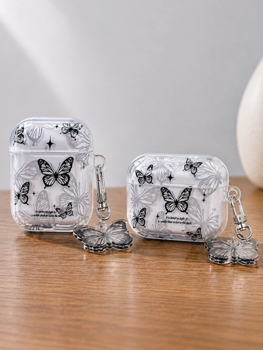 Стильный чехол для AirPods Pro, AirPods Pro 2, AirPods 3, AirPods 4 с карабином - 