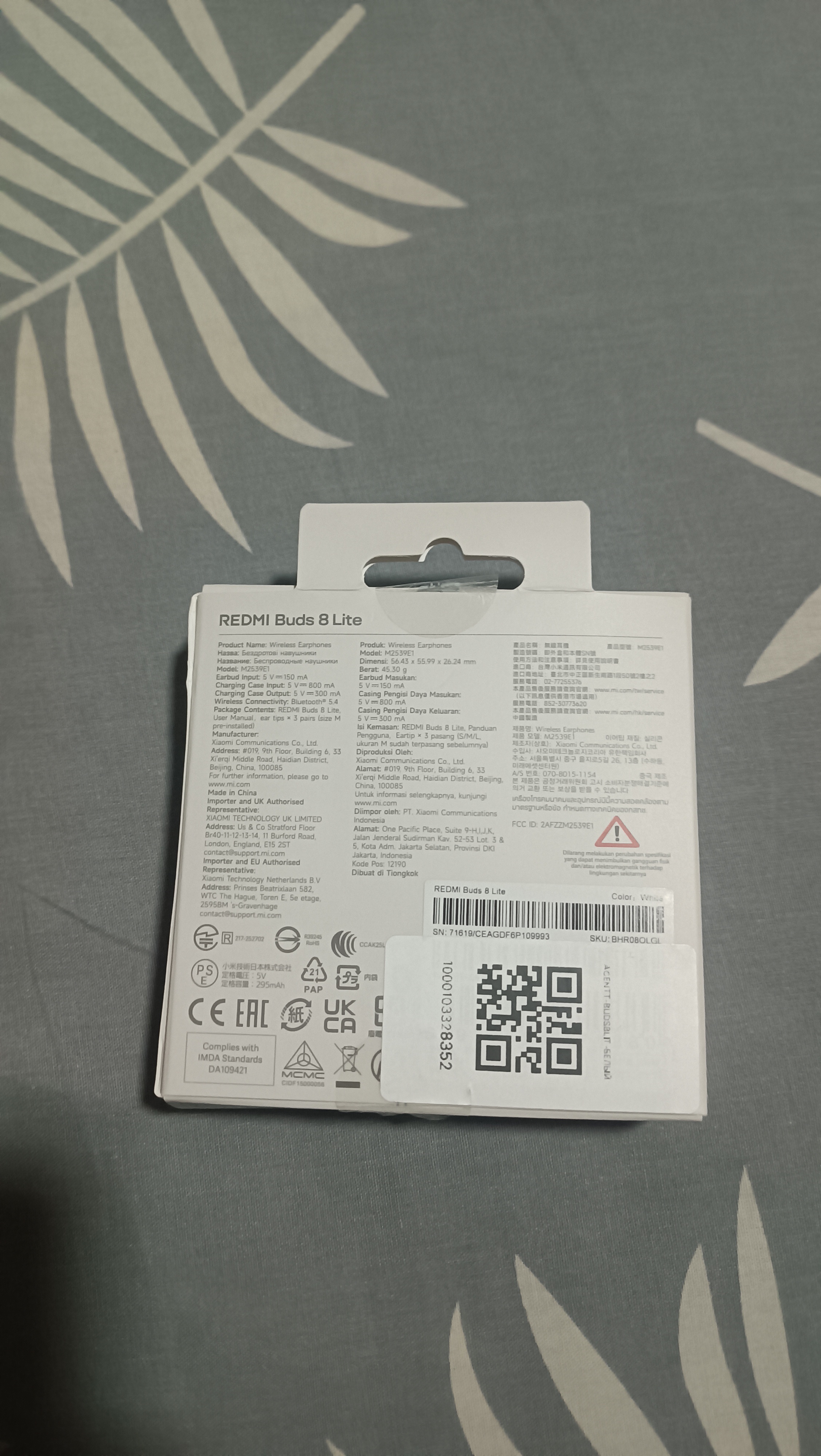 REDMI Buds 8 Lite quloqchini, ANC 42 dB, 2 mikrofon, 12,4 mm, 36 soatgacha