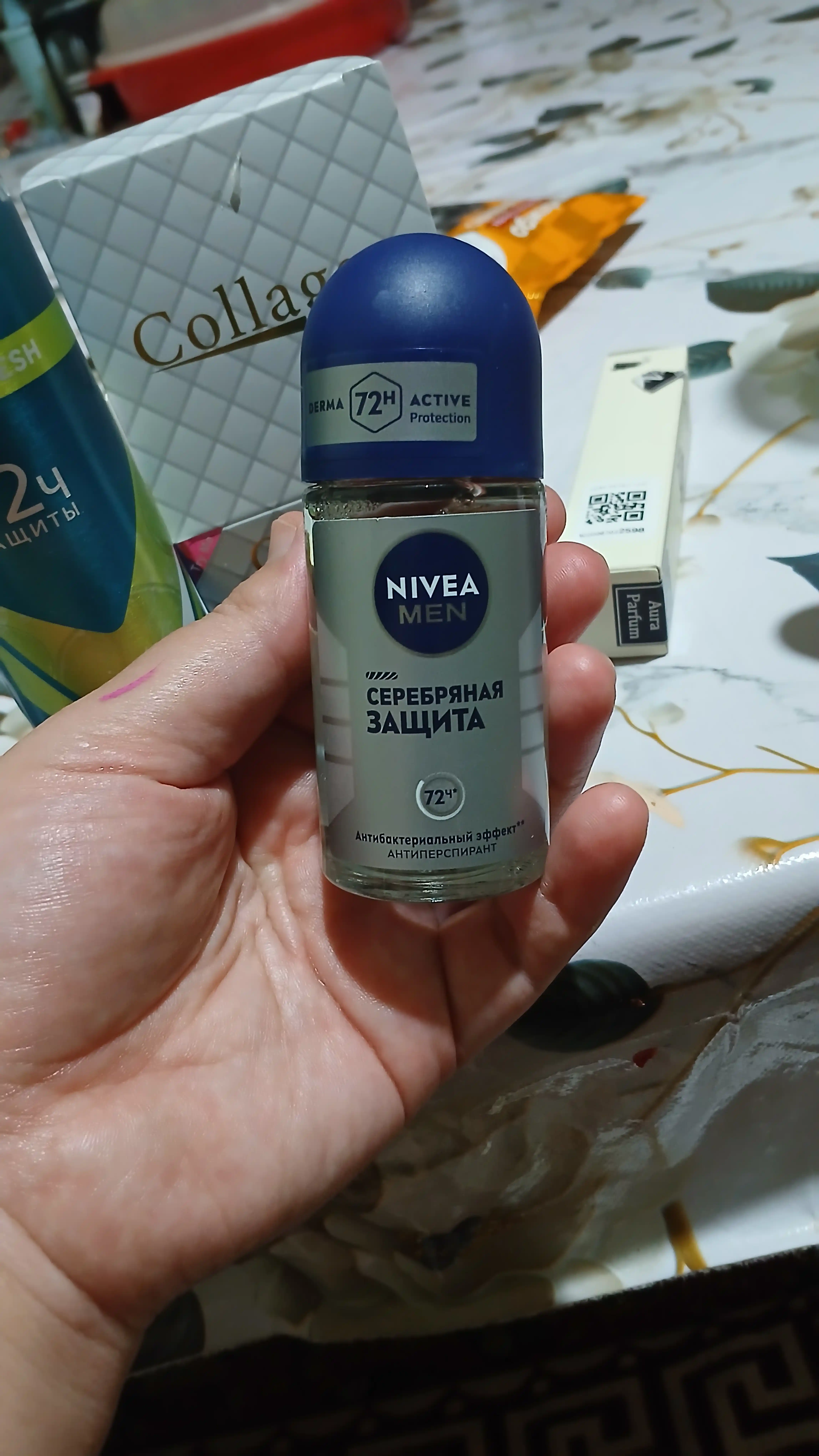 Антиперспирант-ролик для мужчин NIVEA MEN, серебряная защита с ионами серебра, 50 мл